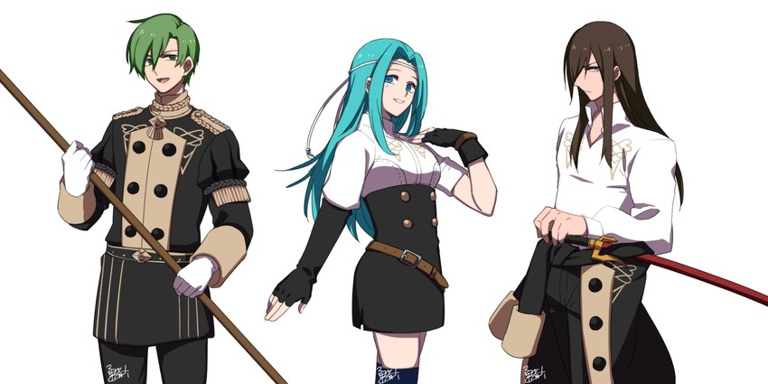 fiora, navarre, and abel (fire emblem and 3 more) drawn by yusya6_fe