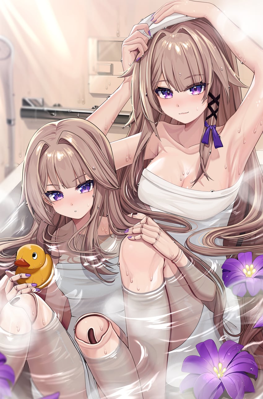 herta and the herta (honkai and 1 more) drawn by baba_kirika