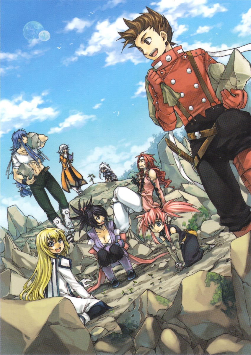 colette brunel, lloyd irving, fujibayashi sheena, zelos wilder, presea combatir, and 3 more (tales of and 1 more) drawn by ichimura_hitoshi