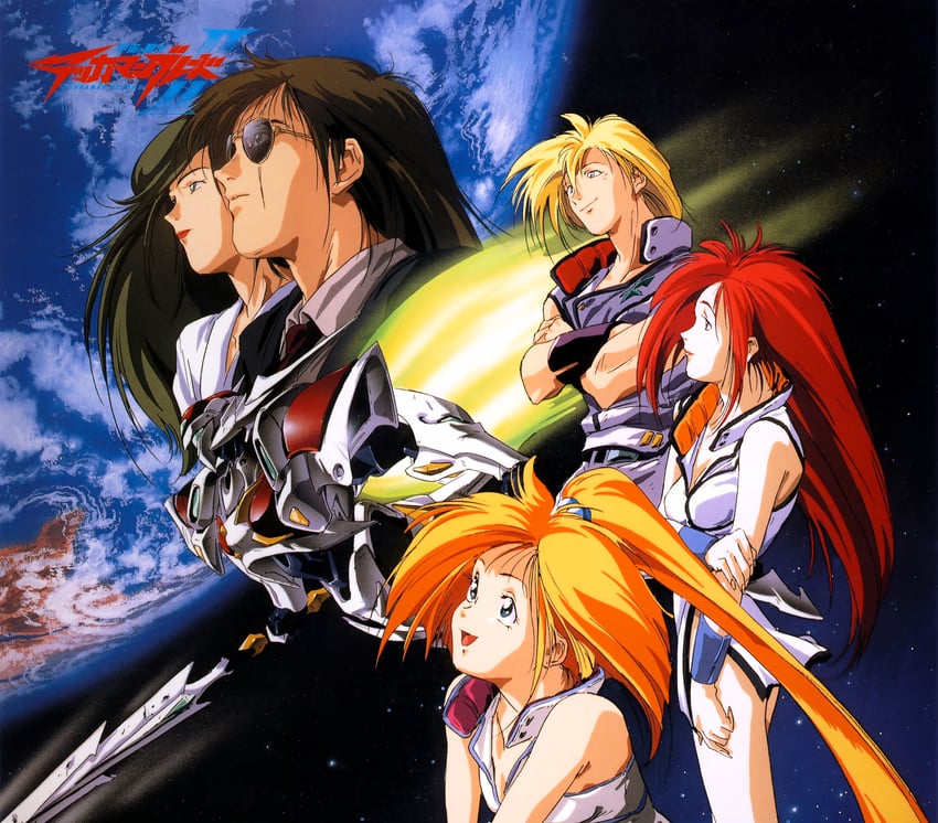 kisaragi aki, yumi francois, tekkaman aki, and natasha pablochiva (tekkaman blade ii)