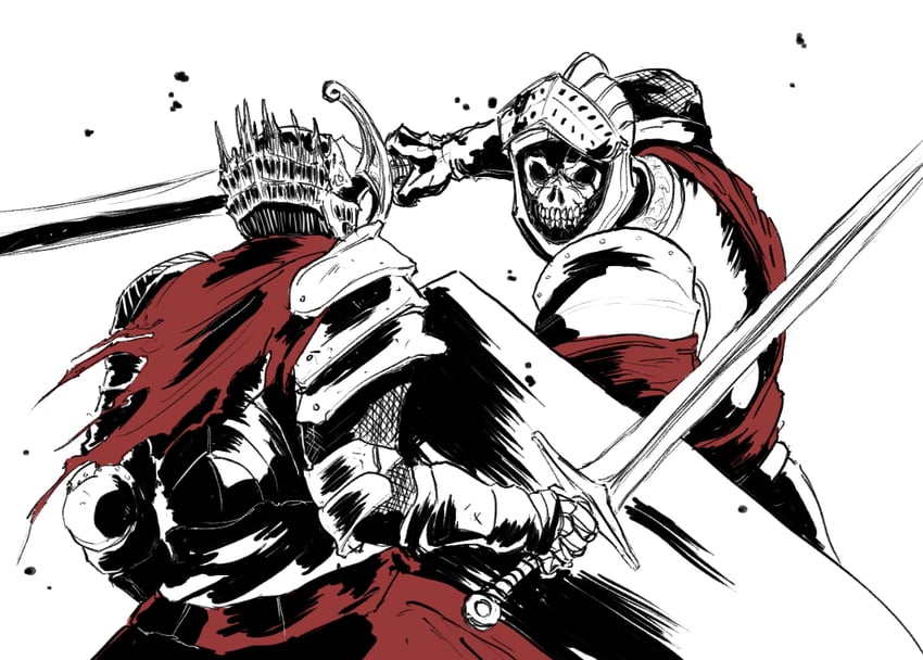 soul of cinder and lothric knight (dark souls and 1 more) drawn by menaslg