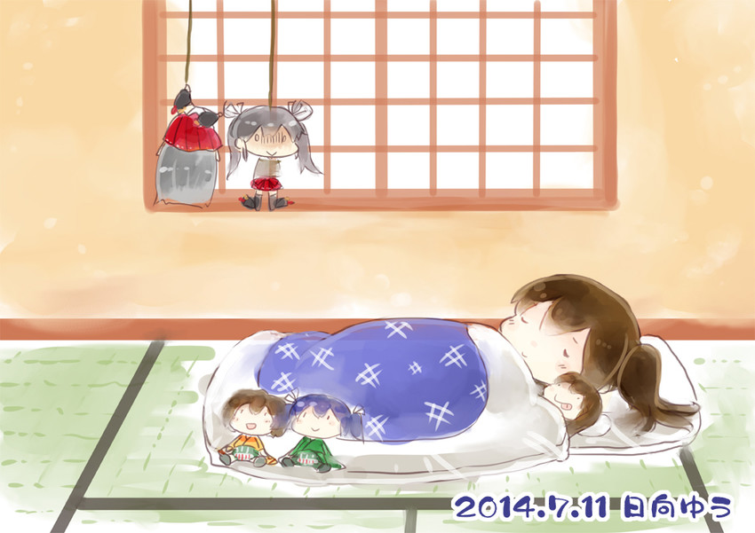 kaga, akagi, zuikaku, shoukaku, souryuu, and 1 more (kantai collection) drawn by hinata_yuu