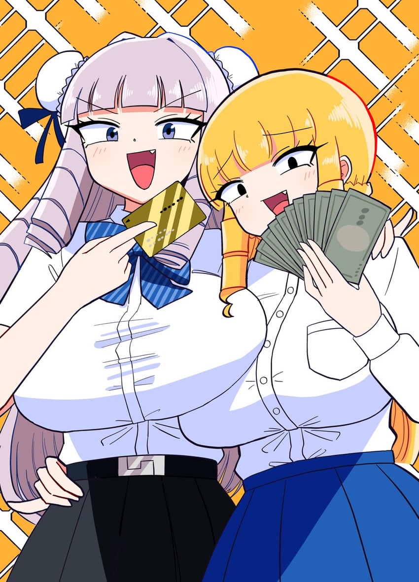 kaneda mochiko and fujido oriko (mount celeb kaneda-san and 1 more) drawn by nyaromeron