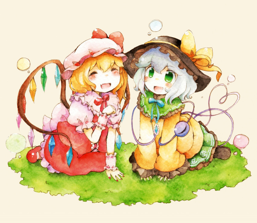 flandre scarlet and komeiji koishi (touhou) drawn by shiro_tsugumi
