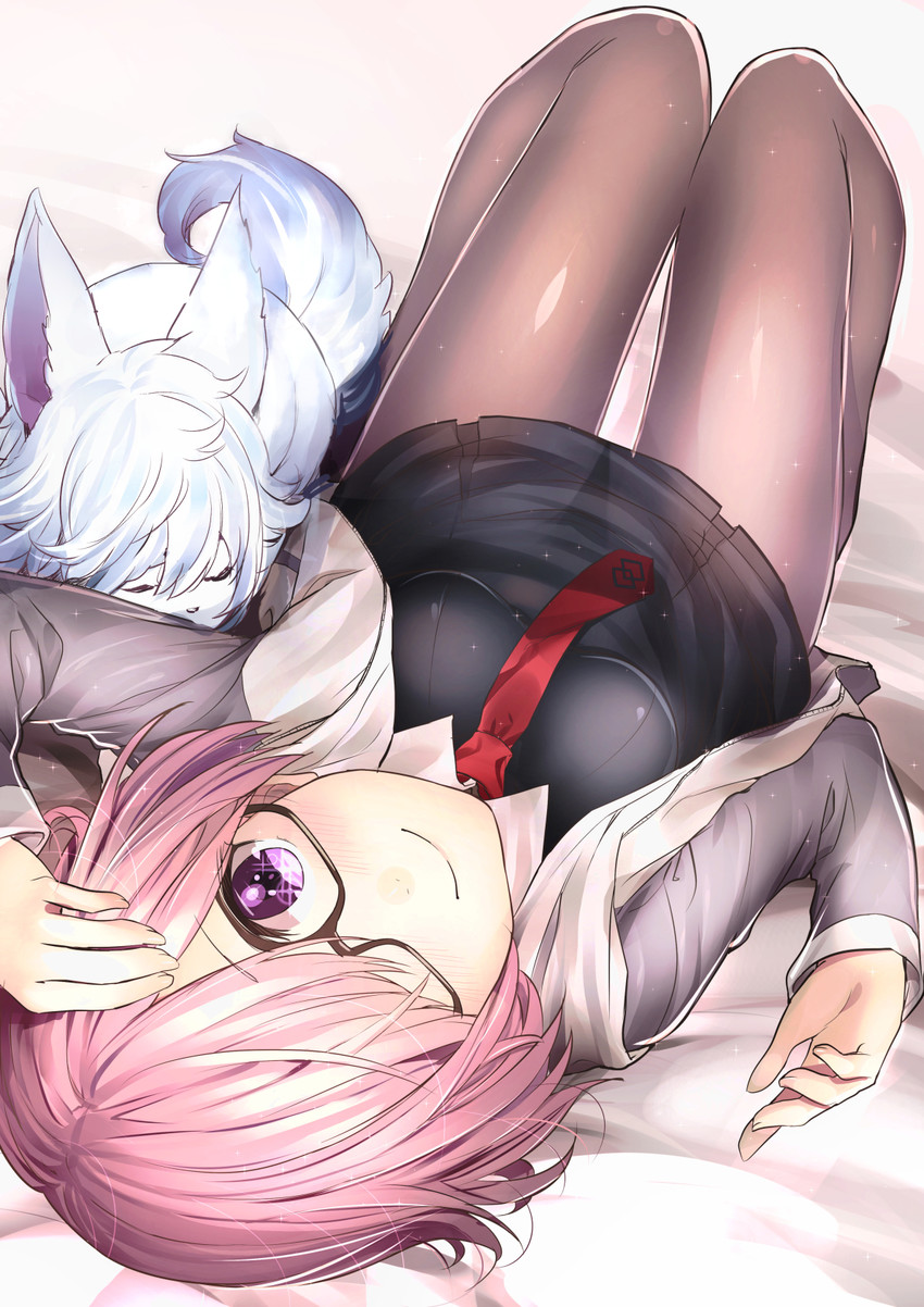 mash kyrielight and fou (fate and 1 more) drawn by akechi_shizuku
