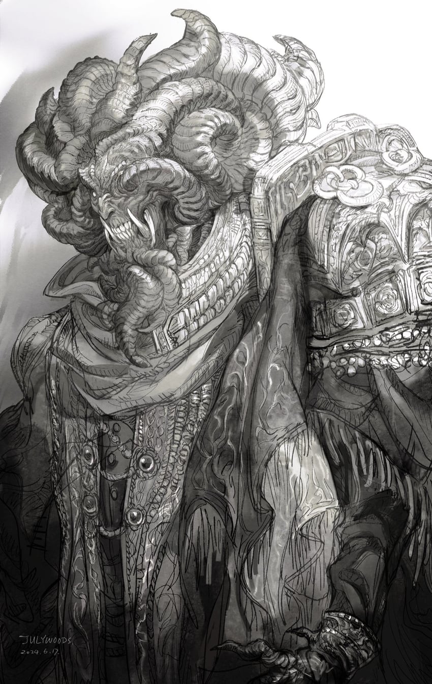 mohg lord of blood (elden ring) drawn by tjulywoods