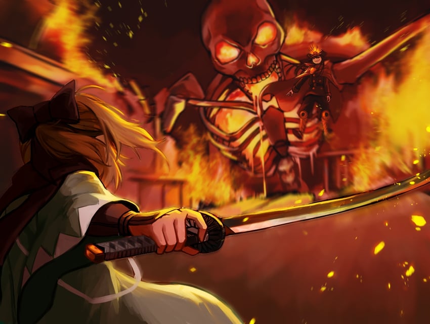 okita souji and oda nobunaga (fate and 1 more) drawn by badnick69_(camchi)