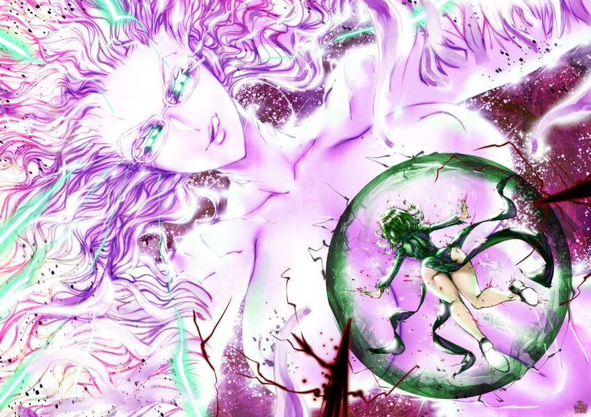 tatsumaki and psychos (one-punch man) drawn by the_golden_smurf