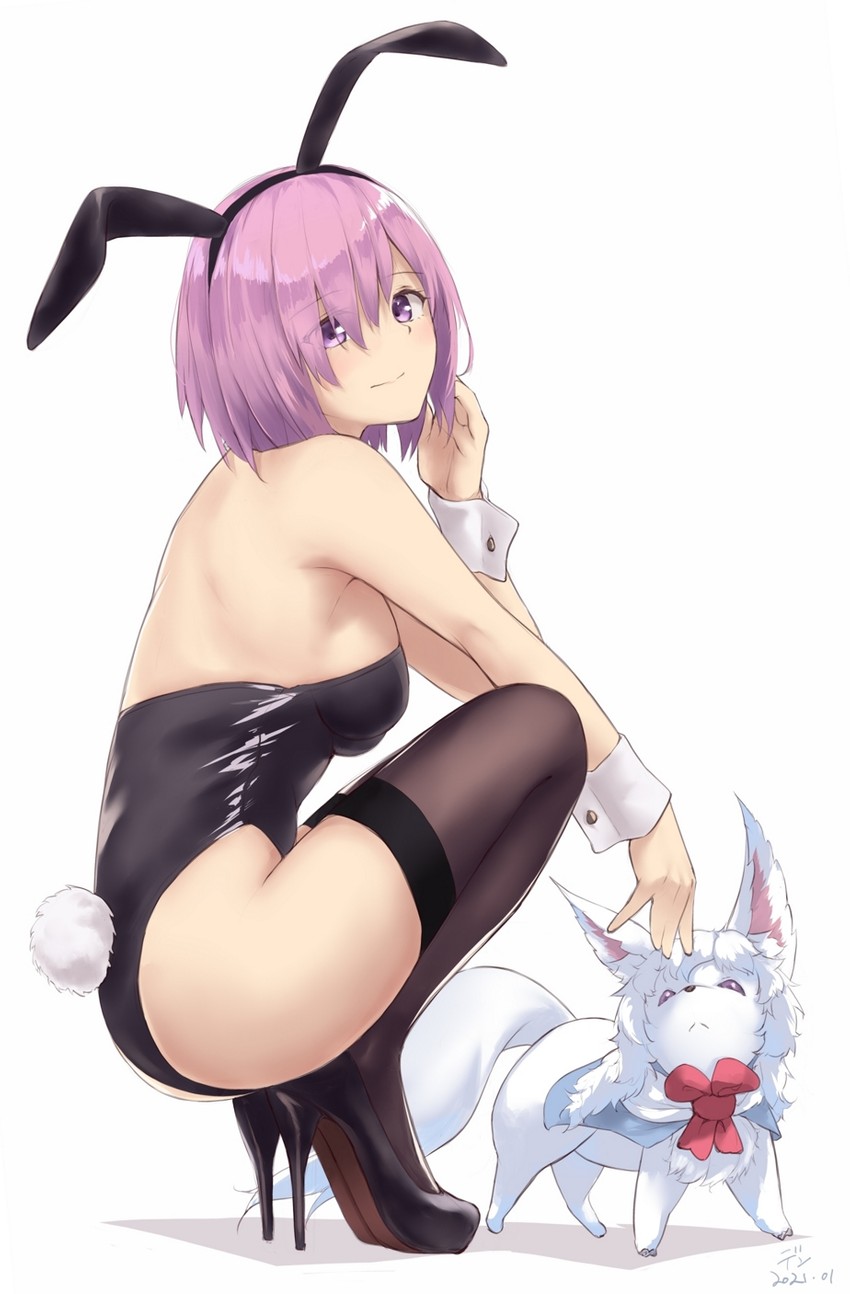 mash kyrielight and fou (fate and 1 more) drawn by den_(kur0_yuki)