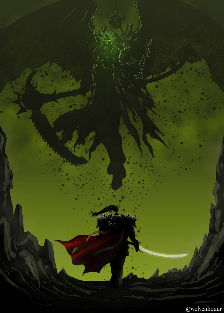 mortarion and jaghatai khan (warhammer 40k) drawn by wolvenhouur