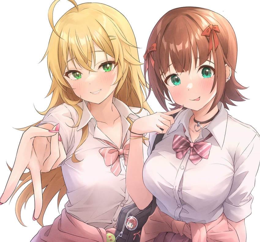 hoshii miki, amami haruka, and chupacabra (idolmaster and 2 more) drawn by b1ack_illust