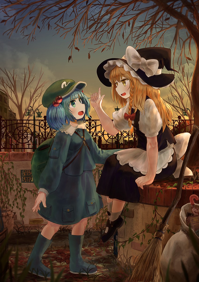kirisame marisa and kawashiro nitori (touhou) drawn by ekaapetto