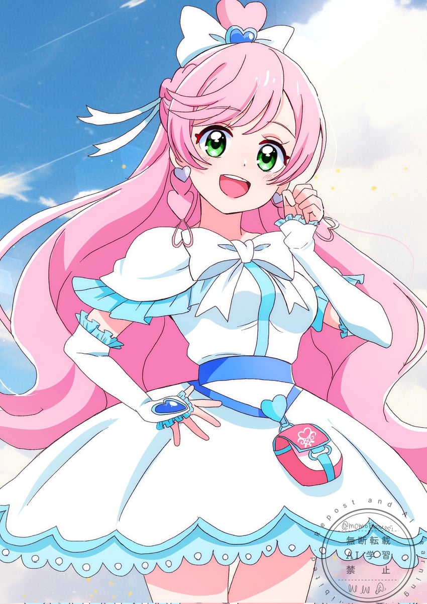 nijigaoka mashiro, cure white, and cure prism (precure and 2 more) drawn by momotarouooi