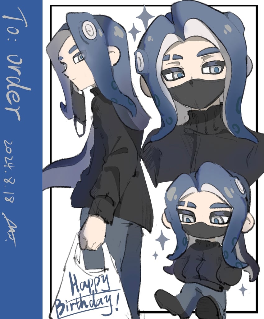 octoling player character and octoling boy (splatoon and 1 more) drawn by mo_wen