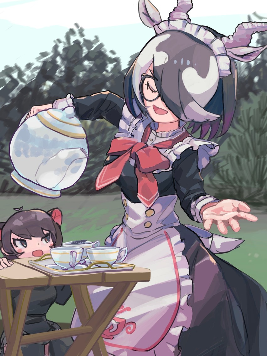 tasmanian devil and blackbuck (kemono friends and 1 more) drawn by kunikuni_(kunihiro2005)