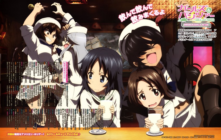 sawa azusa, yamagou ayumi, ogin, flint, and murakami (girls und panzer) drawn by cwind and tsujimura_roku