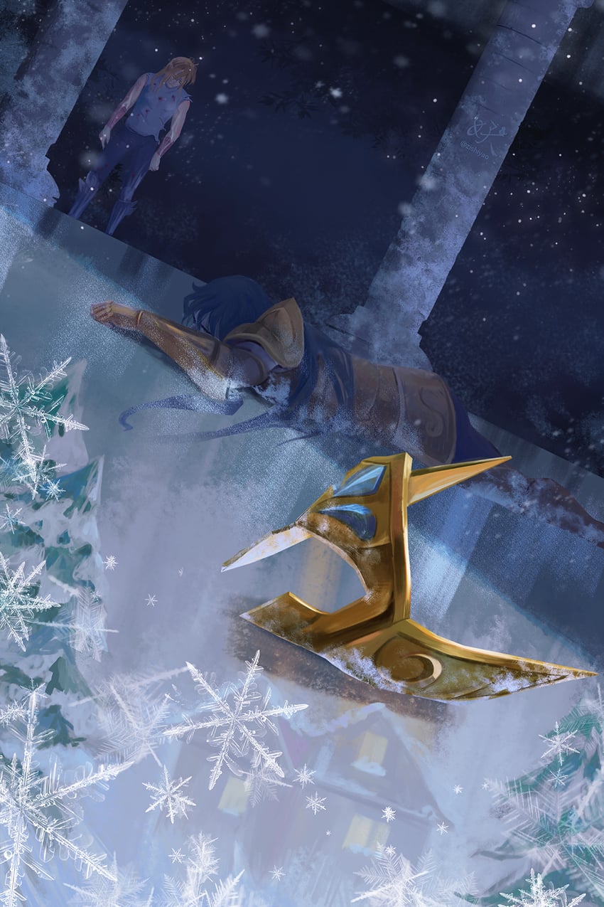 aquarius camus and cygnus hyouga (saint seiya) drawn by zishiyao