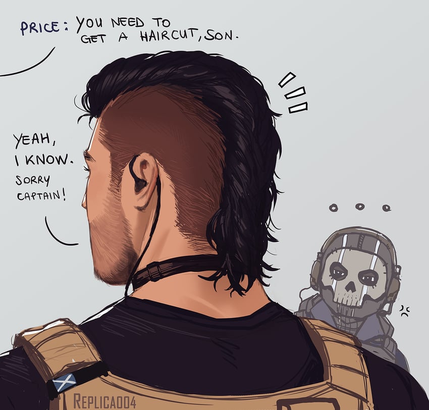 ghost and soap (call of duty and 1 more) drawn by replica004