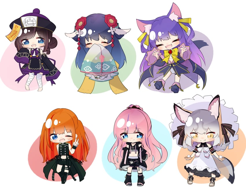island fox, rurun rururica, irodori mayoi, hanakoto igusa, mizugame mia, and 1 more (kemono friends and 4 more) drawn by rascala39