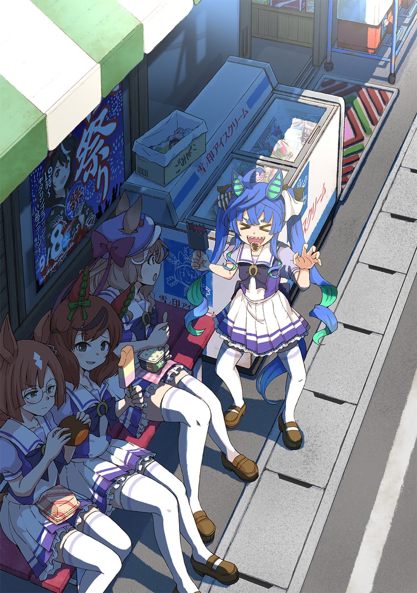 nice nature, kitasan black, twin turbo, matikane tannhauser, and ikuno dictus (umamusume) drawn by satomura_kyou