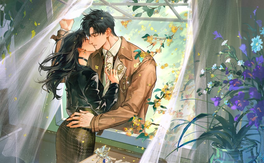 protagonist and zayne (love and deepspace) drawn by chimmyming