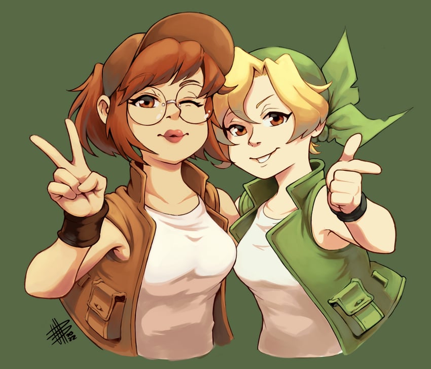 fio germi and kasamoto eri (metal slug) drawn by mateus_upd