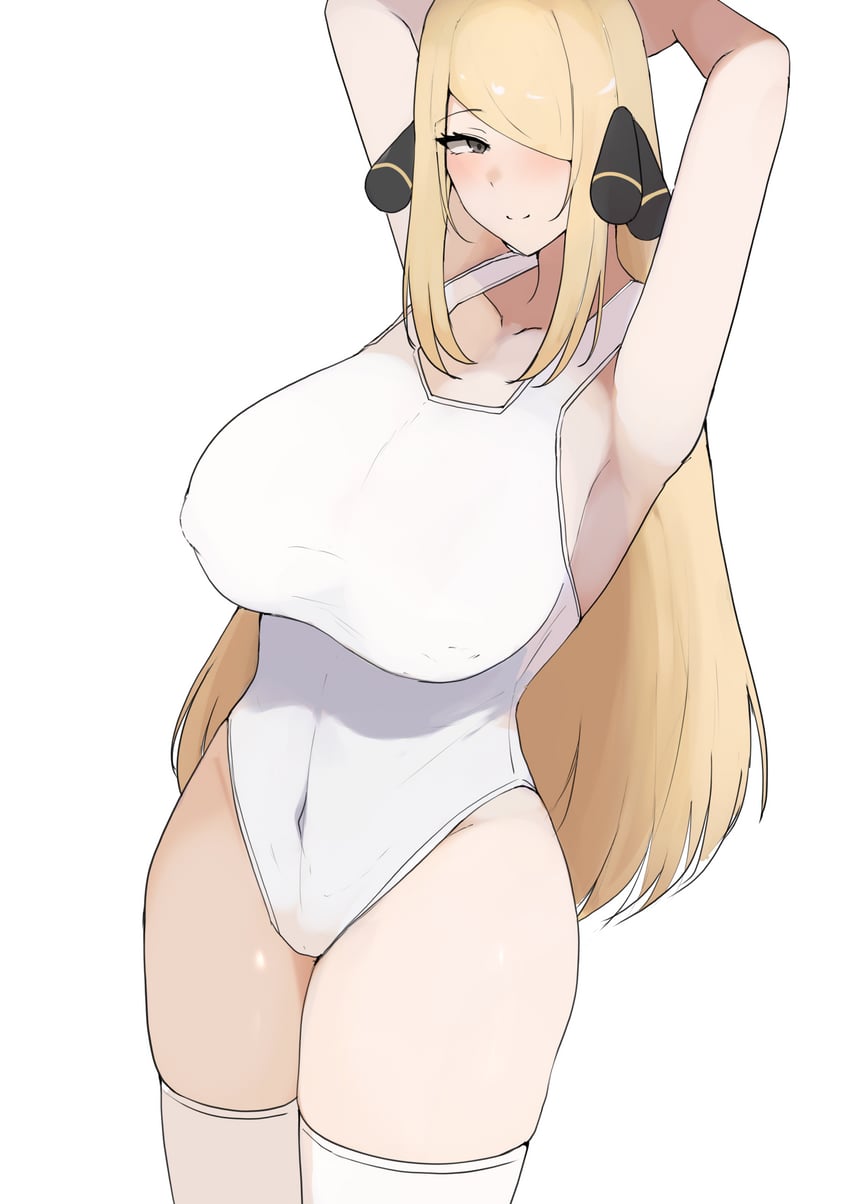 cynthia (pokemon and 1 more) drawn by tatsu_(user_rjes8545)