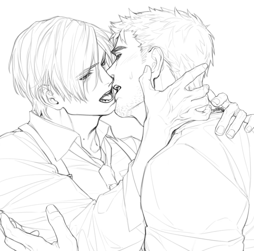 leon s. kennedy and chris redfield (resident evil and 1 more) drawn by no_sense_of_shame