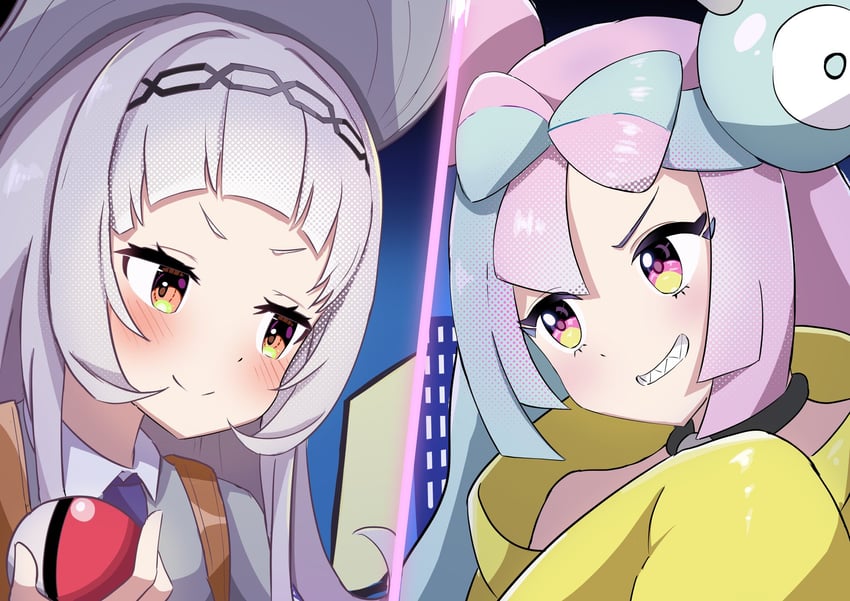 murasaki shion and iono (pokemon and 2 more) drawn by inarimochi_(inari_moti)