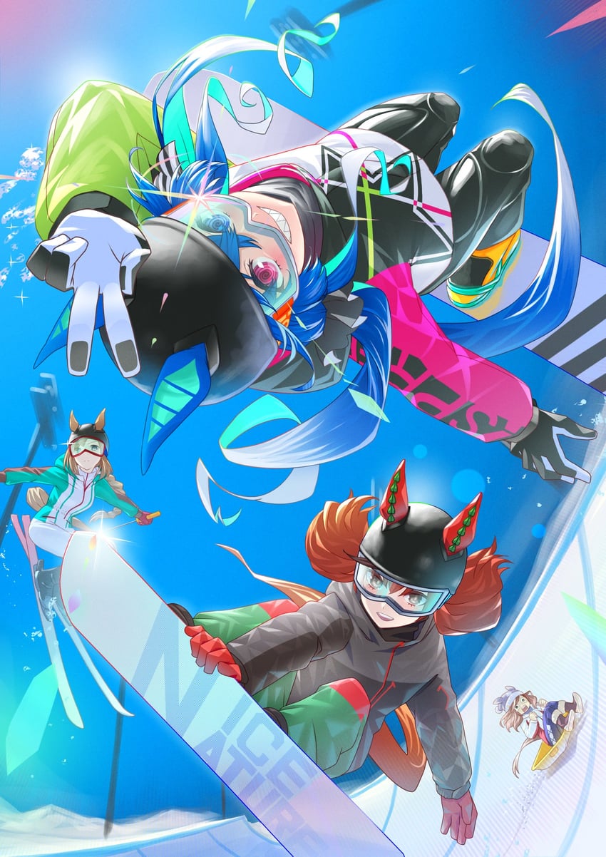 nice nature, twin turbo, matikane tannhauser, and ikuno dictus (umamusume) drawn by nabe_puyo