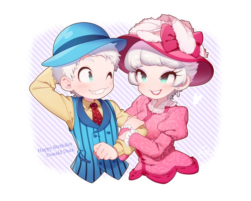 donald duck and daisy duck (mickey mouse & friends) drawn by kiri_futoshi