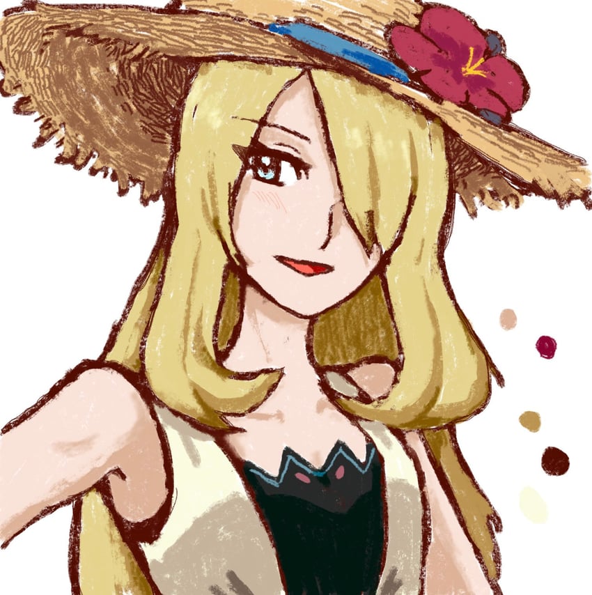 cynthia (pokemon and 1 more) drawn by fogo_45