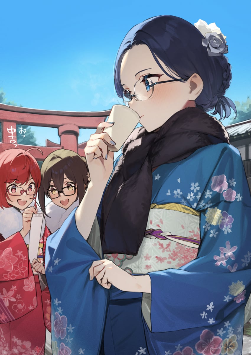 kinshi no ane, dateko, and kakita (original) drawn by 92m