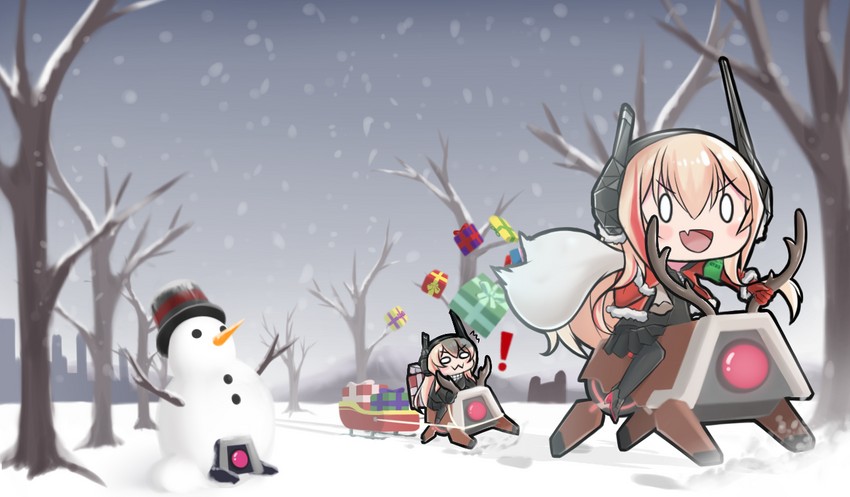 m4 sopmod ii, dinergate, and m4 sopmod ii jr (girls' frontline) drawn by denkouseka_akaiken