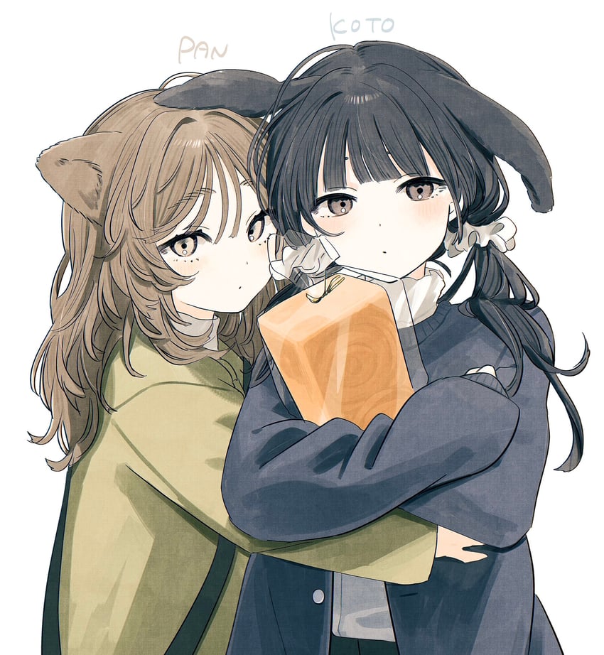 pan-chan and adachi koto (original) drawn by takaya_riku