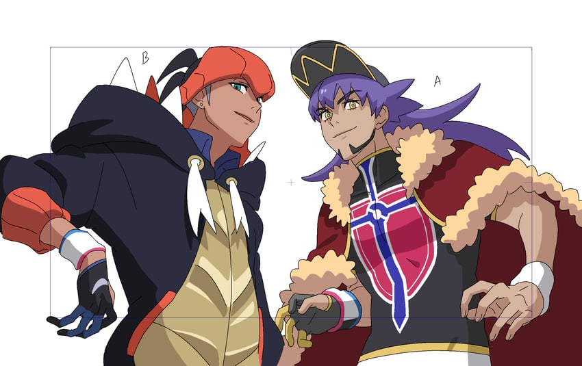 leon and raihan (pokemon and 1 more) drawn by ch_walnut