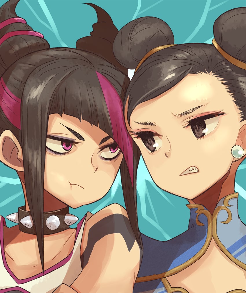 chun-li and han juri (street fighter and 1 more) drawn by eushima_(sgr)