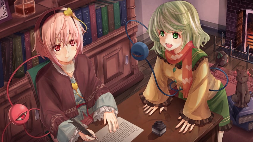 komeiji koishi, komeiji satori, kaenbyou rin, and reiuji utsuho (touhou) drawn by torottye