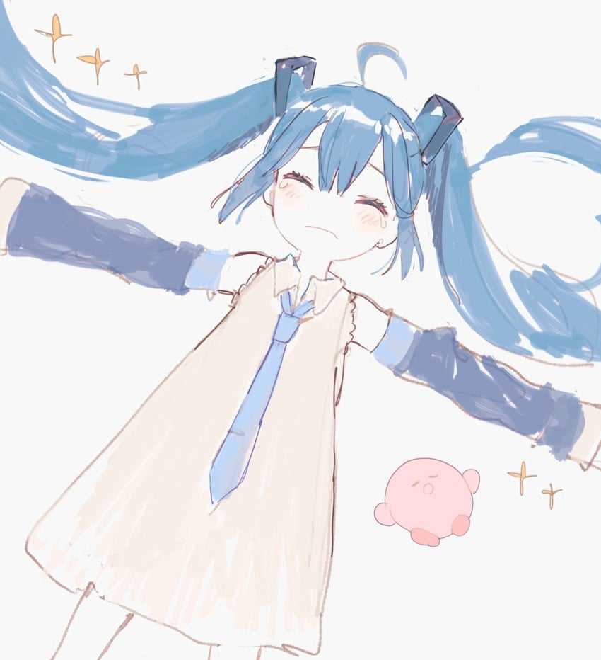 hatsune miku and kirby (vocaloid and 1 more) drawn by nprmtp