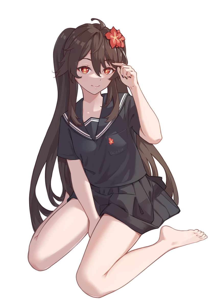 hu tao (genshin impact) drawn by cqc_no_hashi_neko