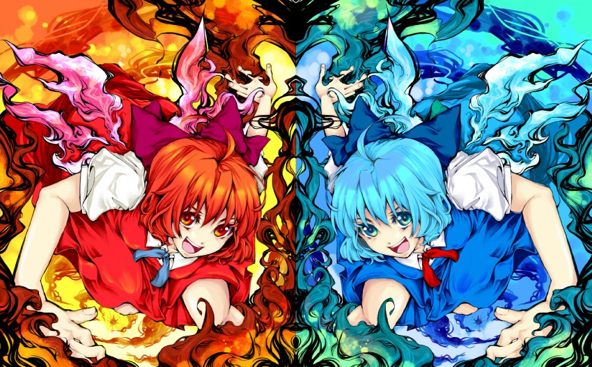 cirno and achi cirno (touhou) drawn by nanami_(nanami811)