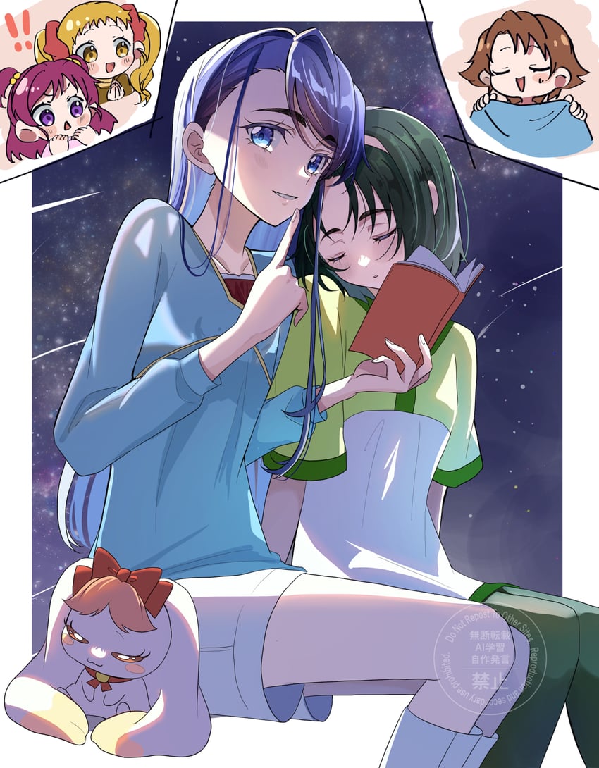 yumehara nozomi, minazuki karen, kasugano urara, akimoto komachi, natsuki rin, and 1 more (precure and 1 more) drawn by sakumupre5