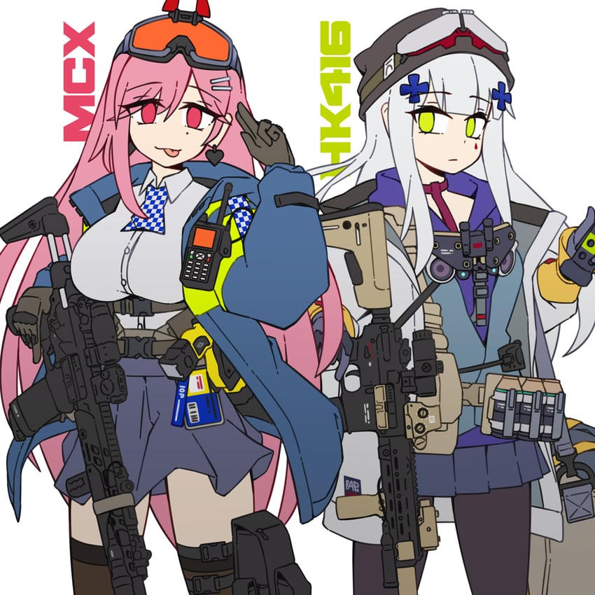 hk416, sig mcx, and clukay (girls' frontline and 1 more) drawn by jestami