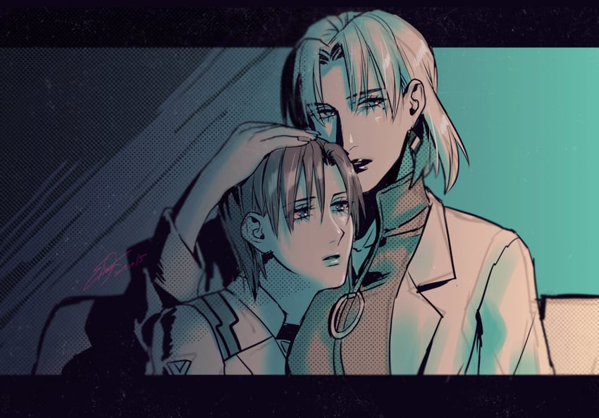akagi ritsuko and ibuki maya (neon genesis evangelion) drawn by elina_kuroe_no_daarin