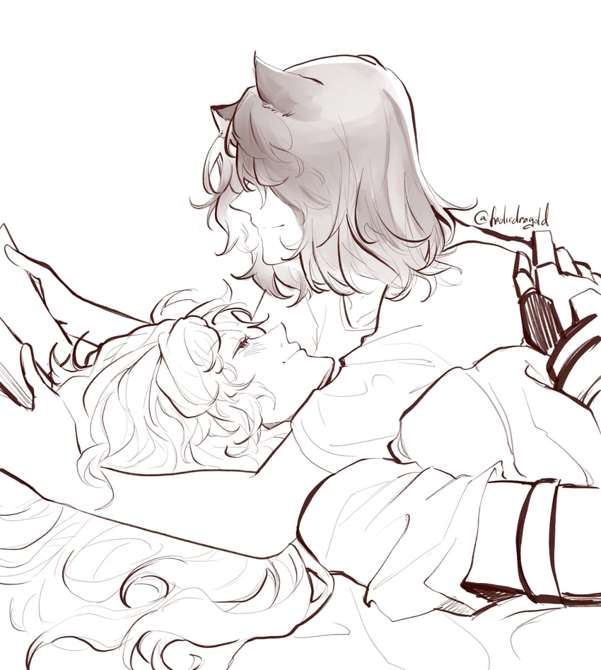 yang xiao long and blake belladonna (rwby) drawn by frolicdragold