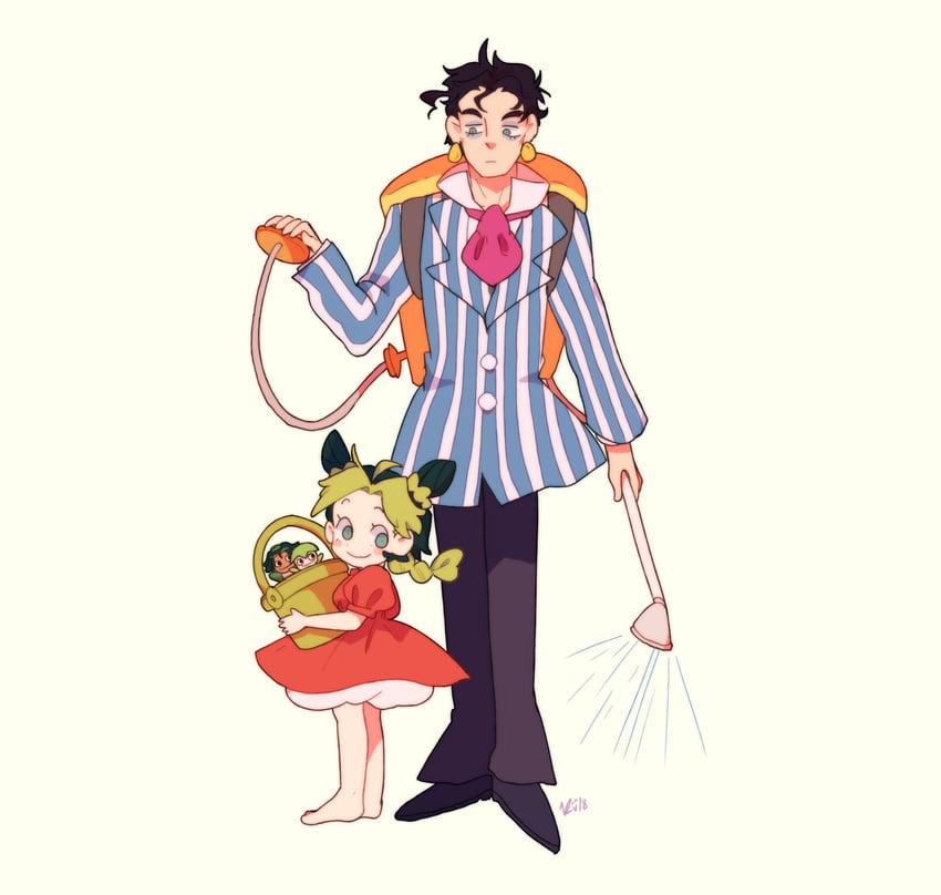 kujo jotaro, kujo jolyne, foo fighters, ermes costello, ponyo, and 1 more (jojo no kimyou na bouken and 2 more) drawn by kitchupsandwich