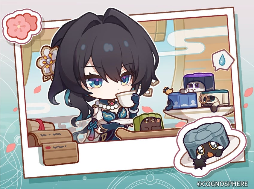 trailblazer, herta, ruan mei, screwllum, gray bean paste, and 1 more (honkai and 1 more)