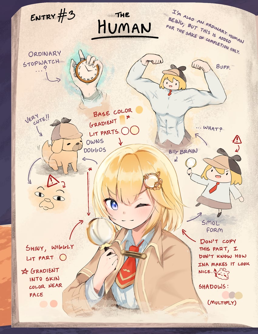 watson amelia, takodachi, bubba, and smol ame (hololive and 1 more) drawn by taiyo_sketches