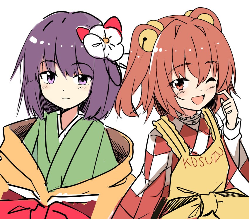 hieda no akyuu and motoori kosuzu (touhou) drawn by e.o.