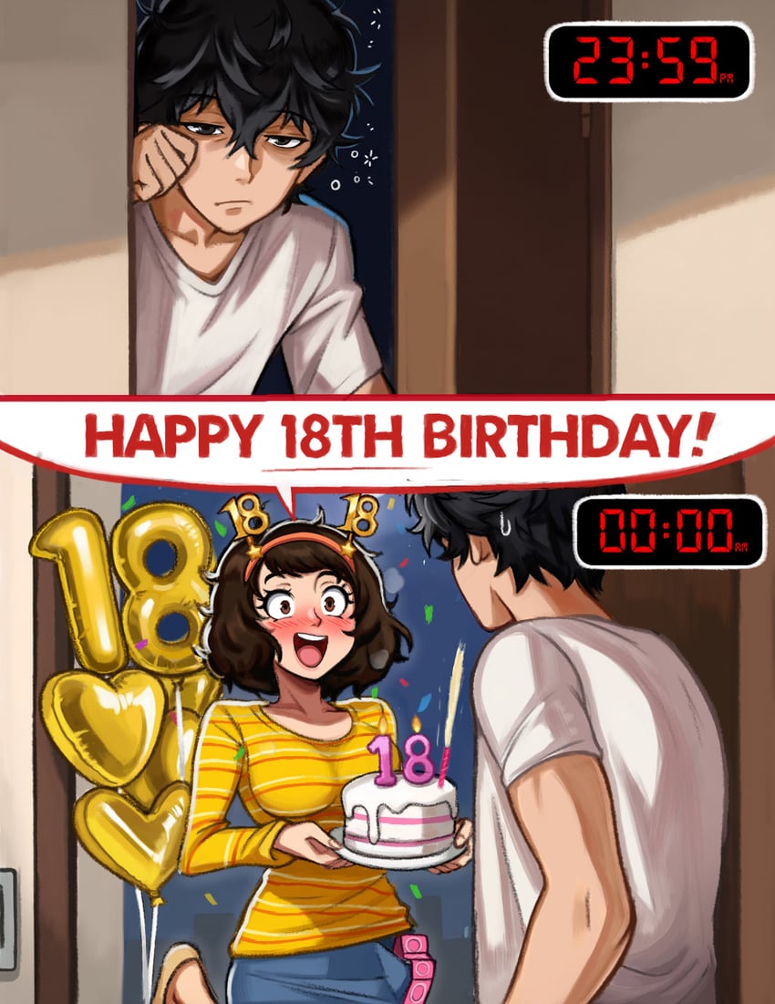 amamiya ren and kawakami sadayo (persona and 1 more) drawn by neggoartz